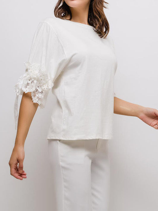 Shirt mit Spitze - Gluecksboutique®