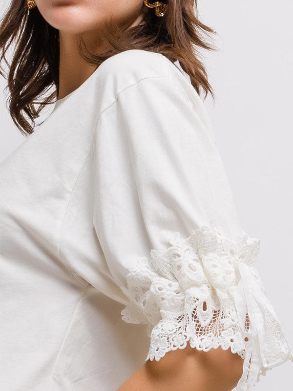 Shirt mit Spitze - Gluecksboutique®