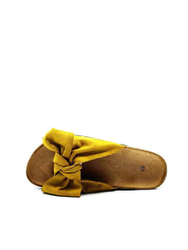 Sandalen mit Schleife in gelb - Gluecksboutique®