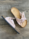 Pantolette Slipper mit Schleife in rose - Gluecksboutique®