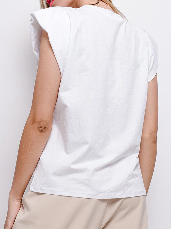 T-Shirt mit Schulterpolstern - Gluecksboutique®