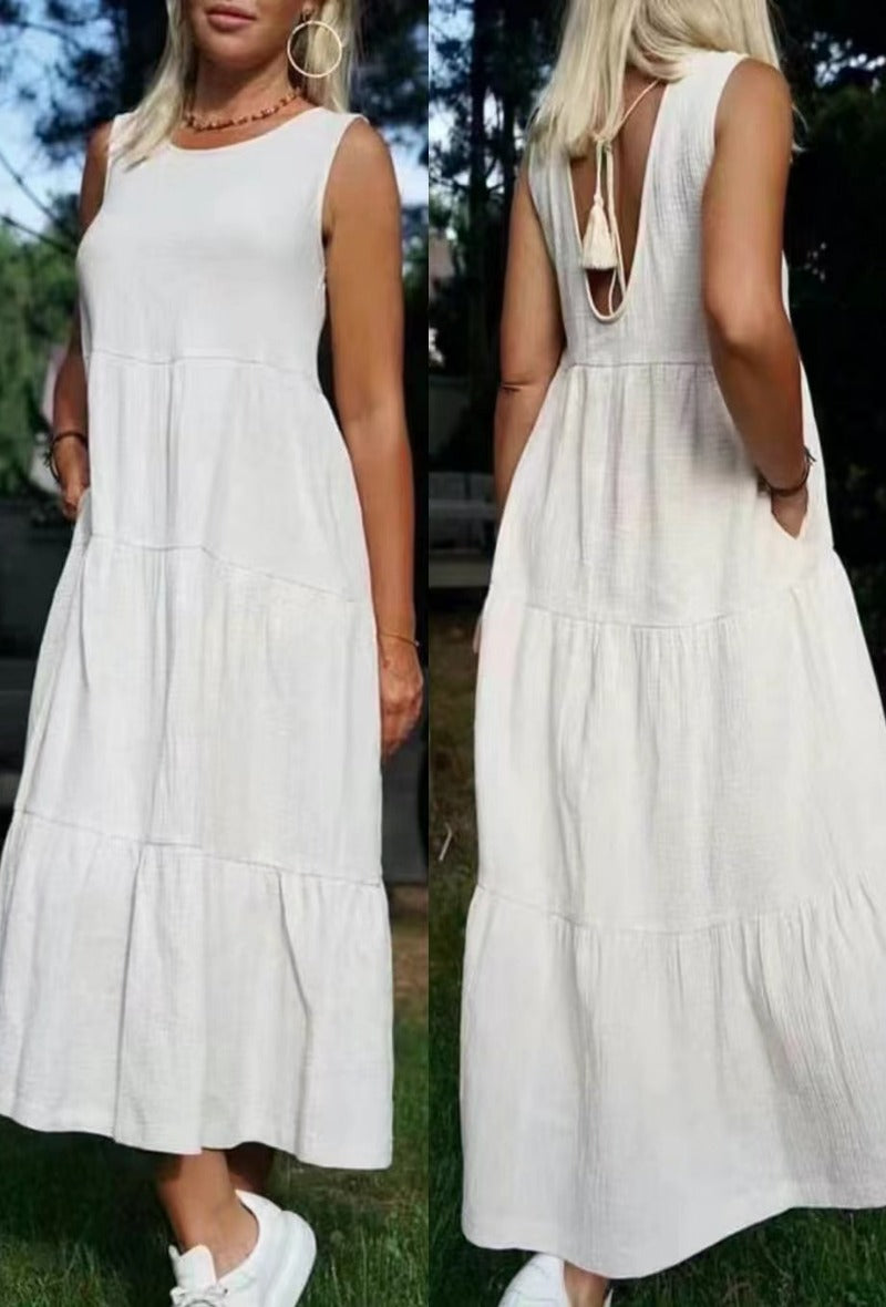 Langes Tank-Top-Kleid mit offenem Rücken - Gluecksboutique®