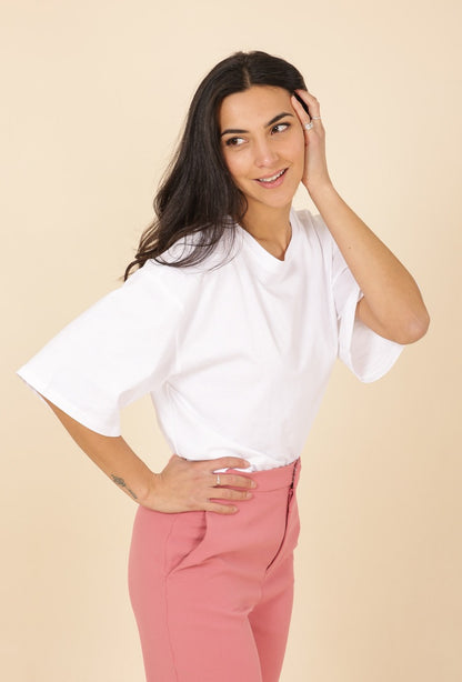 kurzes Basic Shirt mit längeren Ärmeln - Gluecksboutique®