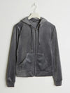Cecilia Velour Hoodie Dark Grey - Gluecksboutique®