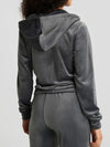 Cecilia Velour Hoodie Dark Grey - Gluecksboutique®