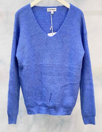 V Neck Pullover blau - Gluecksboutique®