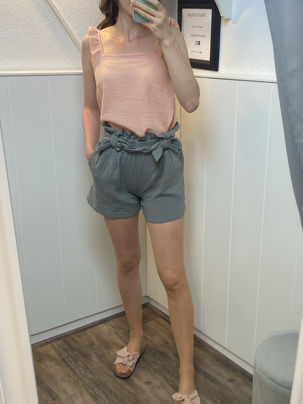 Top aus Musselinstoff rosa - Gluecksboutique®