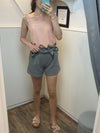 Top aus Musselinstoff mit Volantträgern in vers. Farben - Gluecksboutique®