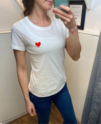 Basic T-Shirt mit gesticktem Herz - Gluecksboutique®
